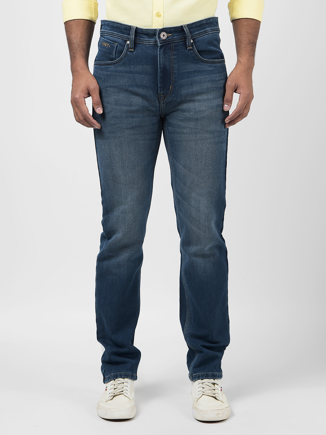 Numero Uno Men Solid Dark Blue Jeans